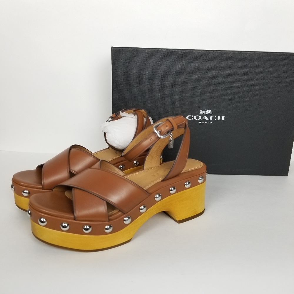 Coach astor platform sandal studded clogs